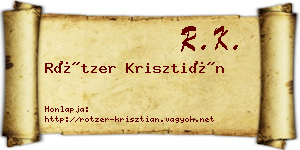 Rötzer Krisztián névjegykártya